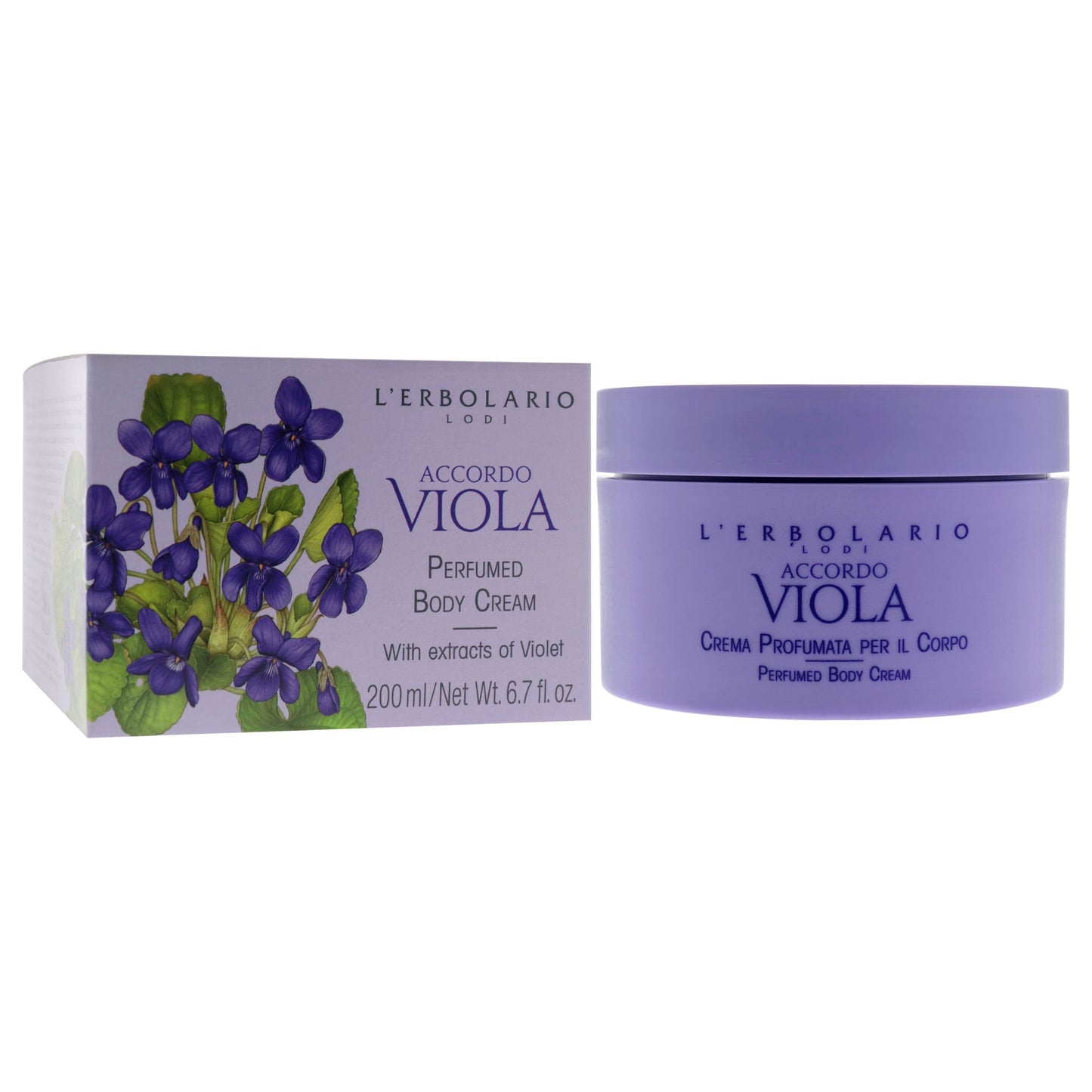 Perfumed Body Cream - Accordo Viola by LErbolario for Women - 6.7 oz Body Cream