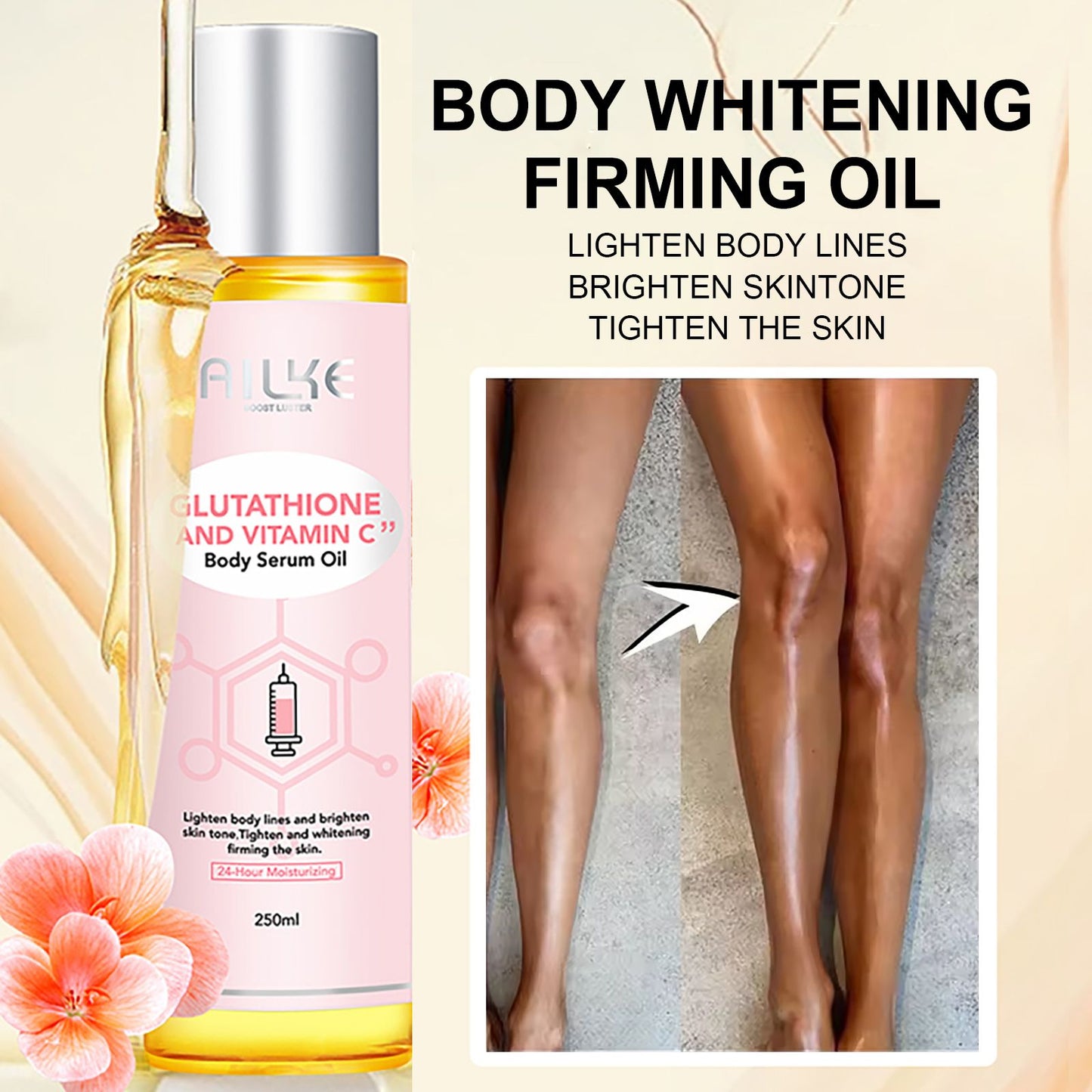 AILKE Whitening Moisturizing Korean Facial And Body Lotion Reduce Melanin Wrinkles Vitamin C Dark Spot Remover Skin Care Cream