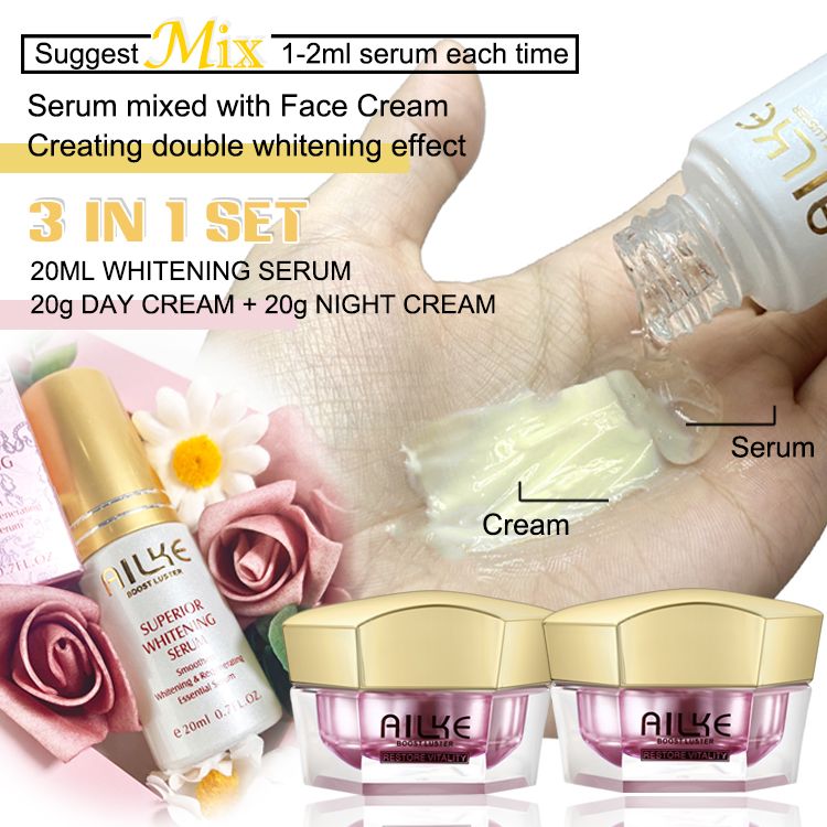 AILKE Lightening Face Cream With Collagen, Hyaluronic Acid, Increase Skin Radiance, Even Toning, Women Facial Moisturizer Set