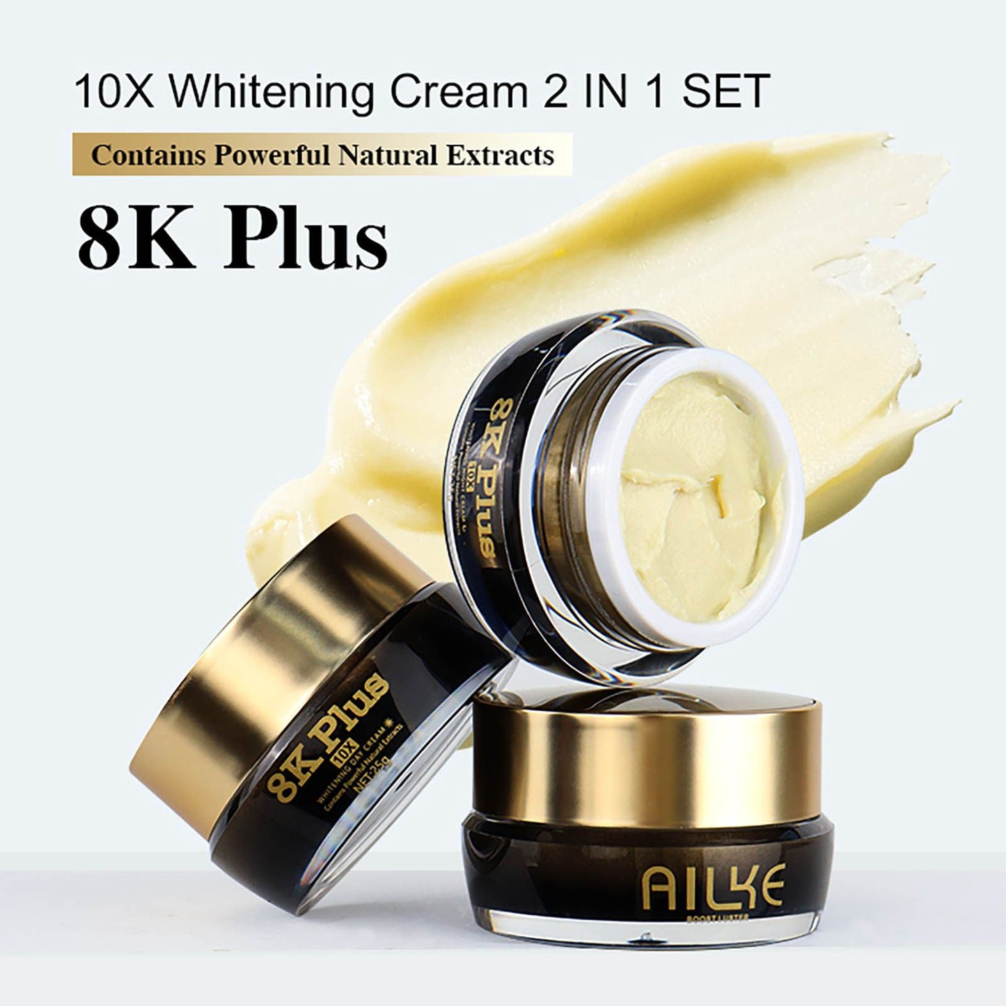 AILKE Whitening Face Cream, Reduce Dark Spots, Moisturizing, Inhibit Melanin, With Collagen, Glutathione, For Men and Women