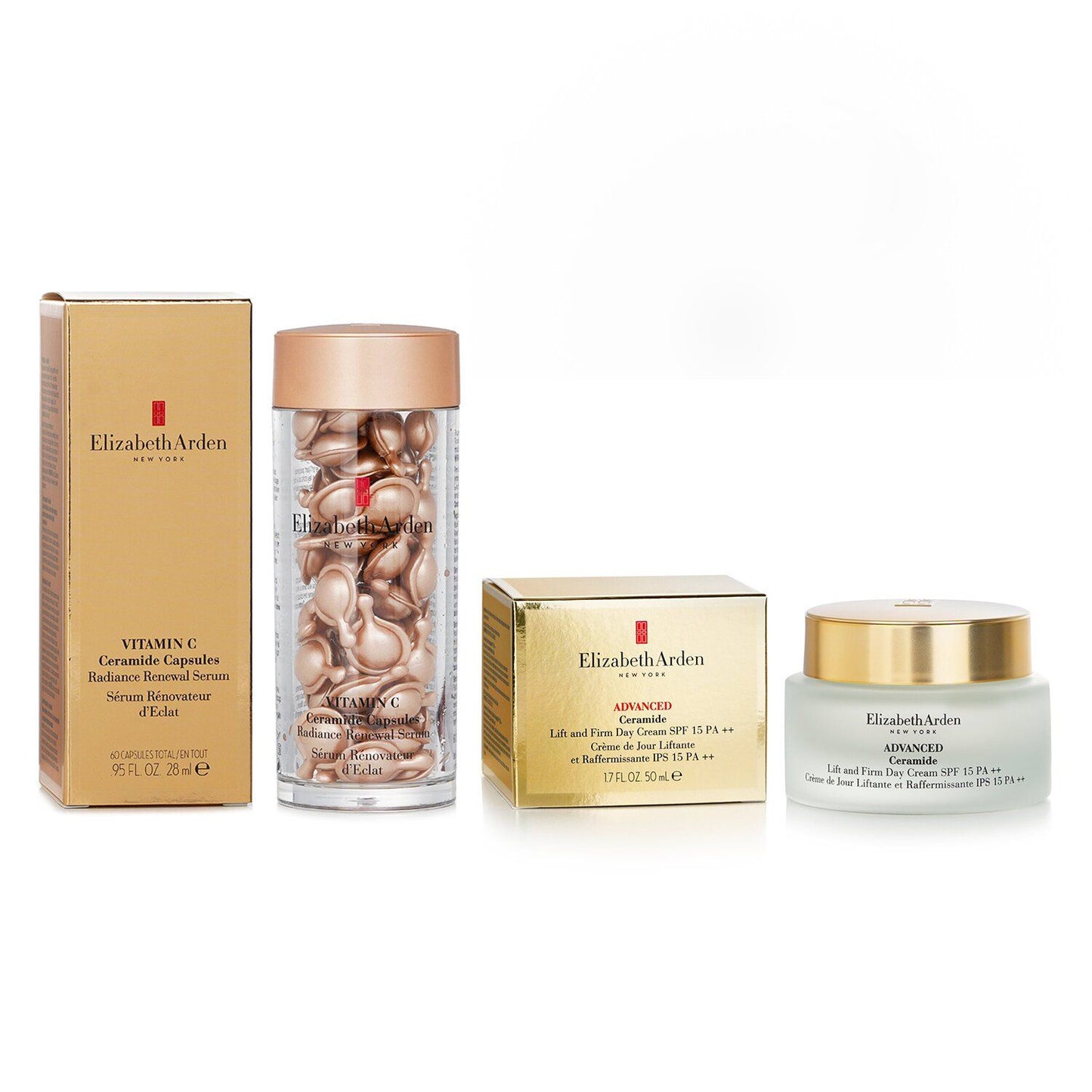 ELIZABETH ARDEN - Elizabeth Arden Ceramide Vitamin C Capsules - Radiance Renewal Serum + Advanced Ceramide Lift and Firm Day Cream SPF 15 2pcs