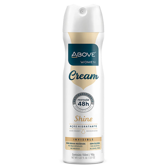 ABOVE Cream Shine - 48 Hours Antiperspirant Deodorant Spray for Woman - Notes of Pear, Grapefruit, and Raspberry - Protects Against Sweat and Body Odor - Moisturizes - Alcohol Free - 3.17 oz