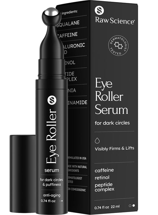 Eye Serum for Puffy Eyes and Dark Circles Treatment Caffeine Niacinamide Hyaluronic Acid Retinol Instant Moisturizer instead Eye Cream Reduces Eye Bags Eye Depuffer 0.74 OZ