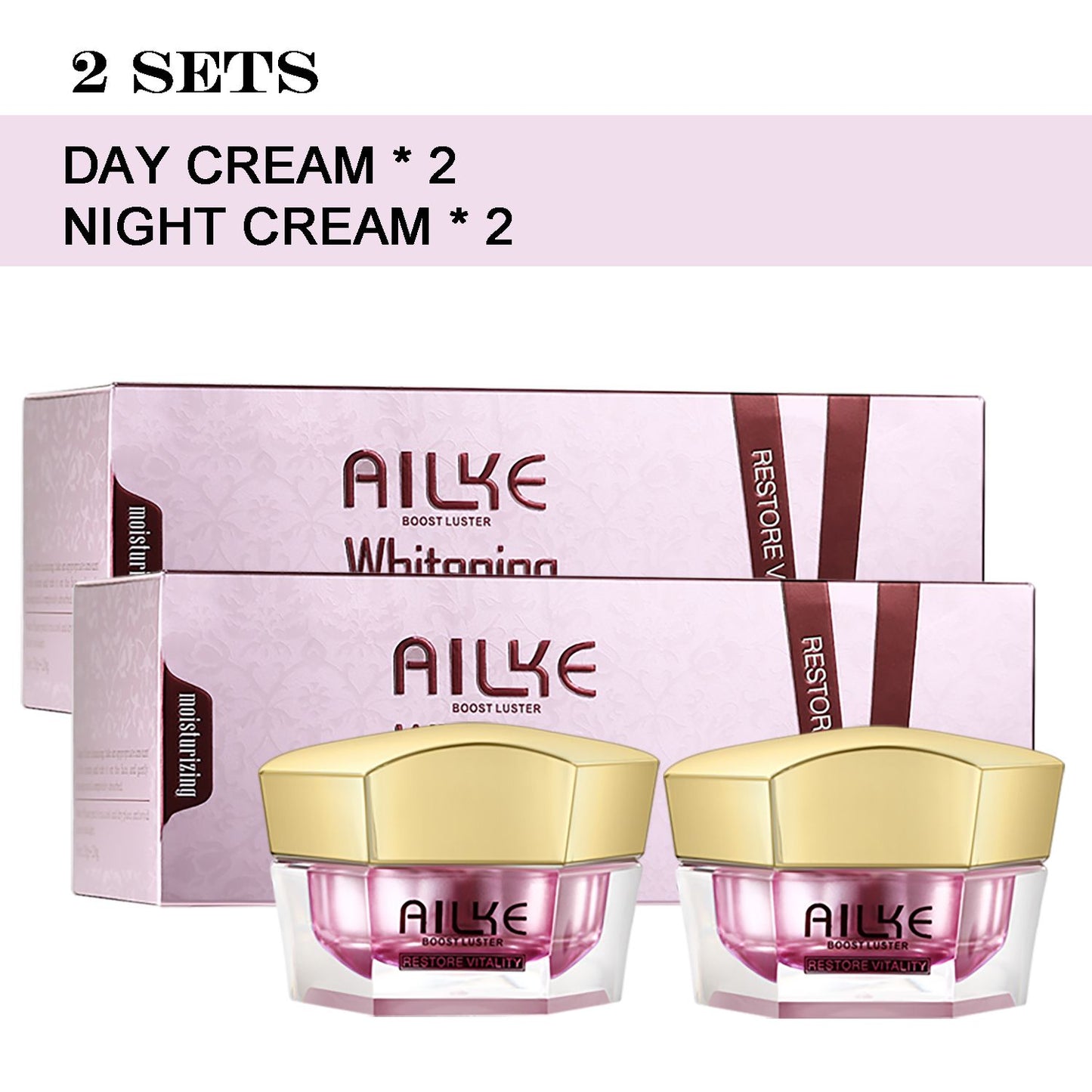 AILKE Lightening Face Cream With Collagen, Hyaluronic Acid, Increase Skin Radiance, Even Toning, Women Facial Moisturizer Set