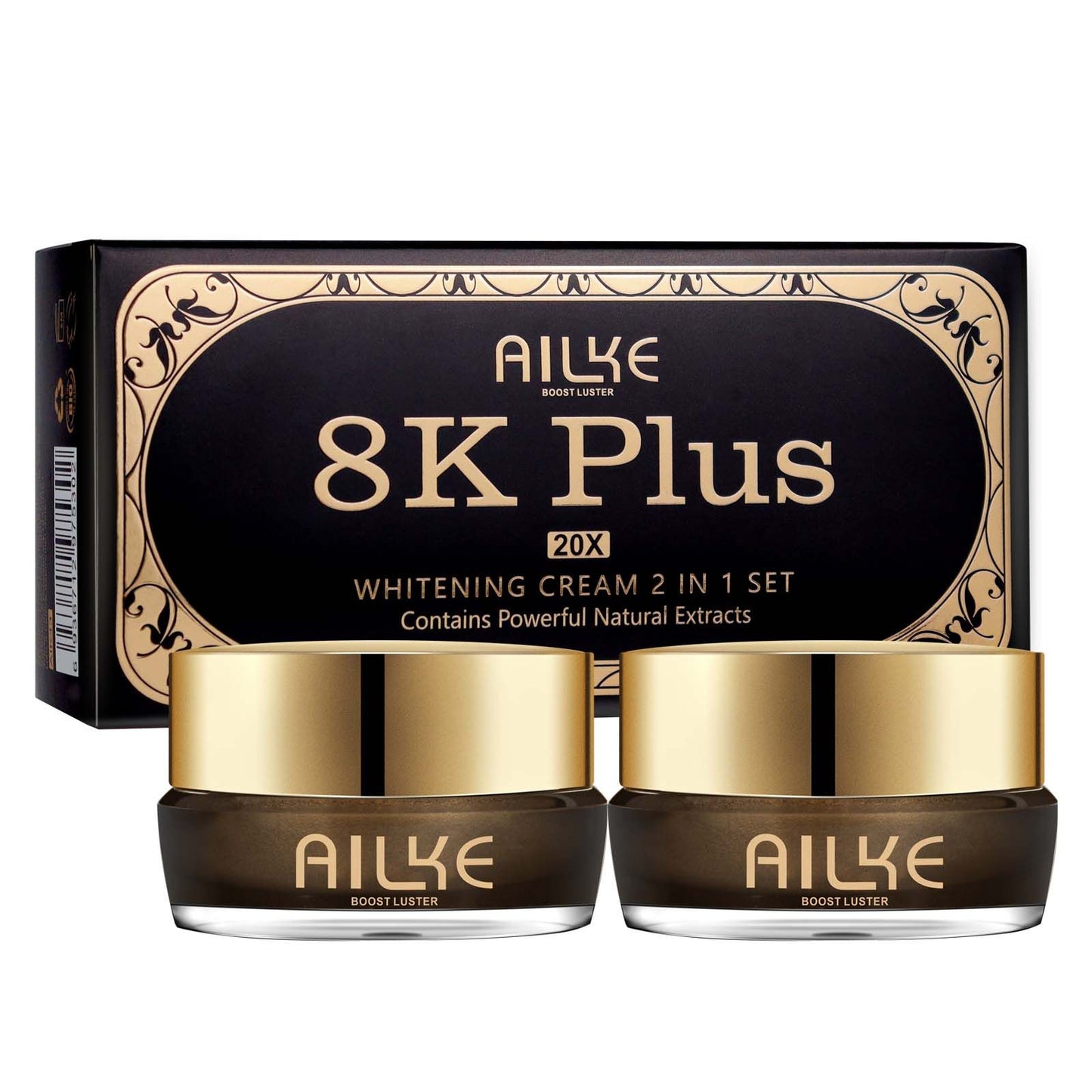 AILKE Whitening Face Cream, Reduce Dark Spots, Moisturizing, Inhibit Melanin, With Collagen, Glutathione, For Men and Women