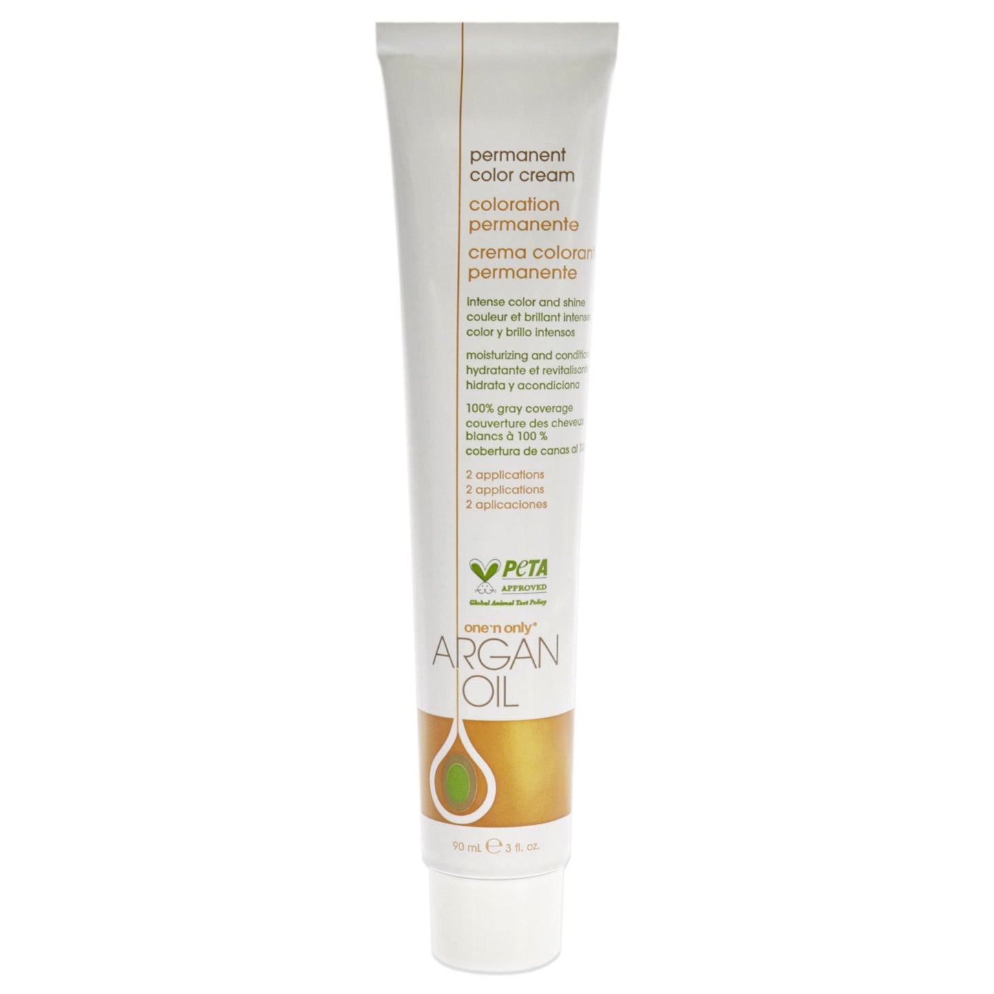 Argan Oil Permanent Color Cream - 2N Black by One n Only for Unisex - 3 oz Hair Color