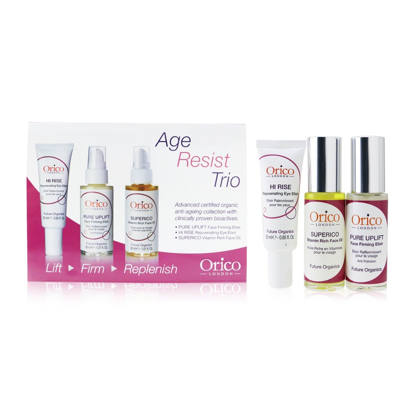 ORICO LONDON - Age Resist Trio: Face Oil 30ml/1.01oz + Firming Elixir 30ml/1.01oz + Eye Elixir 25ml/0.85oz 00040 3pcs