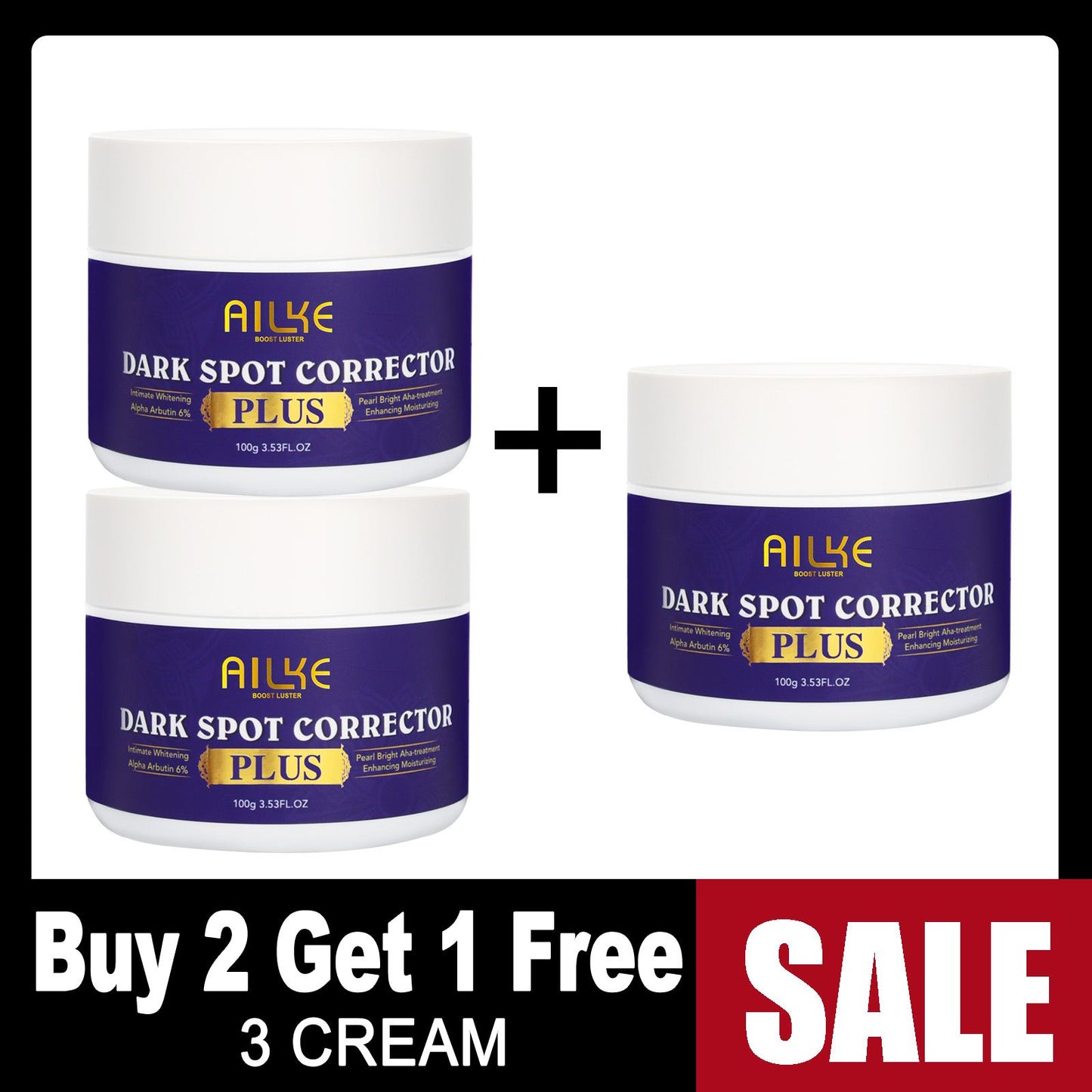 AILKE Whiten Face Cream, Lighten dark spots, freckles, clean skin, Effective On All Skin Types and Skin Tone, for Women & Men