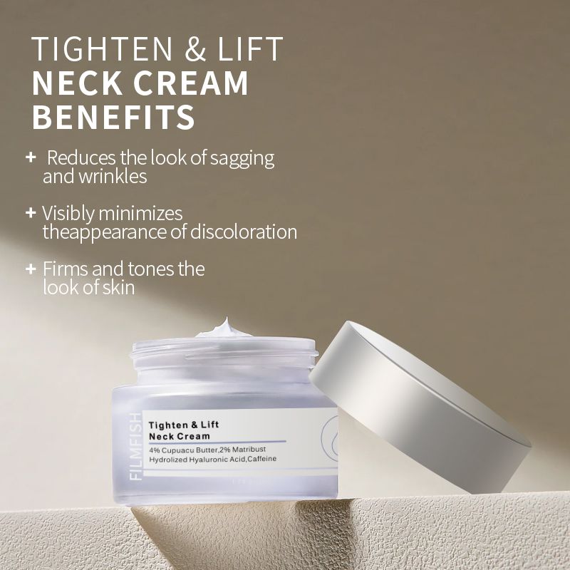 FILMFISH Neck Firming Cream - Anti-Aging Neck Cream for Tightening and Wrinkles for an Even Skin Tone and Neck Lift