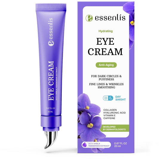 Eye Cream for Dark Circles and Puffiness Day & Night Collagen Hydrating Caffeine Eye Cream for Wrinkles Anti Aging Effect Bags Under Eyes Treatment for Women & Men