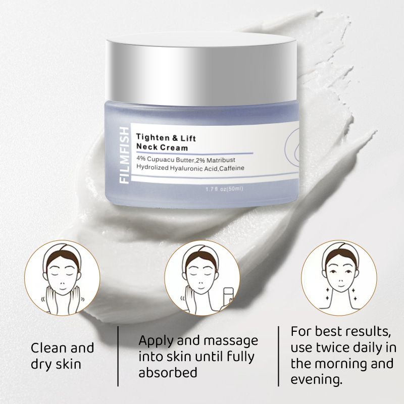 FILMFISH Neck Firming Cream - Anti-Aging Neck Cream for Tightening and Wrinkles for an Even Skin Tone and Neck Lift